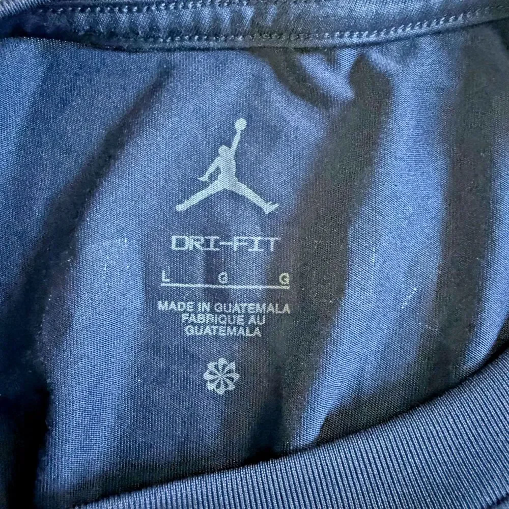 Nike Jordan Michigan Wolverines Dri Fit Long Sleeve Shirt Mens Large Blue NCAA